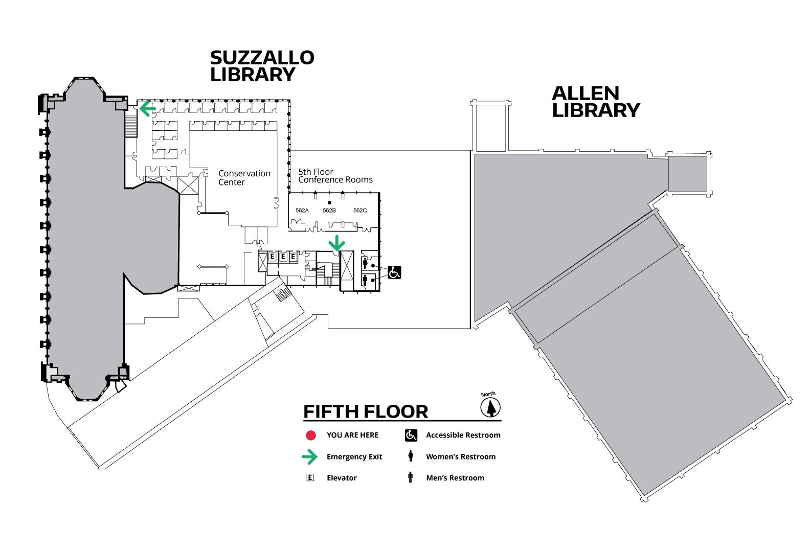 Suzzallo and Allen Fifth Floor Map