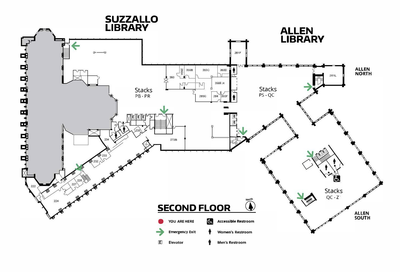 Suzzallo and Allen Second Floor Map