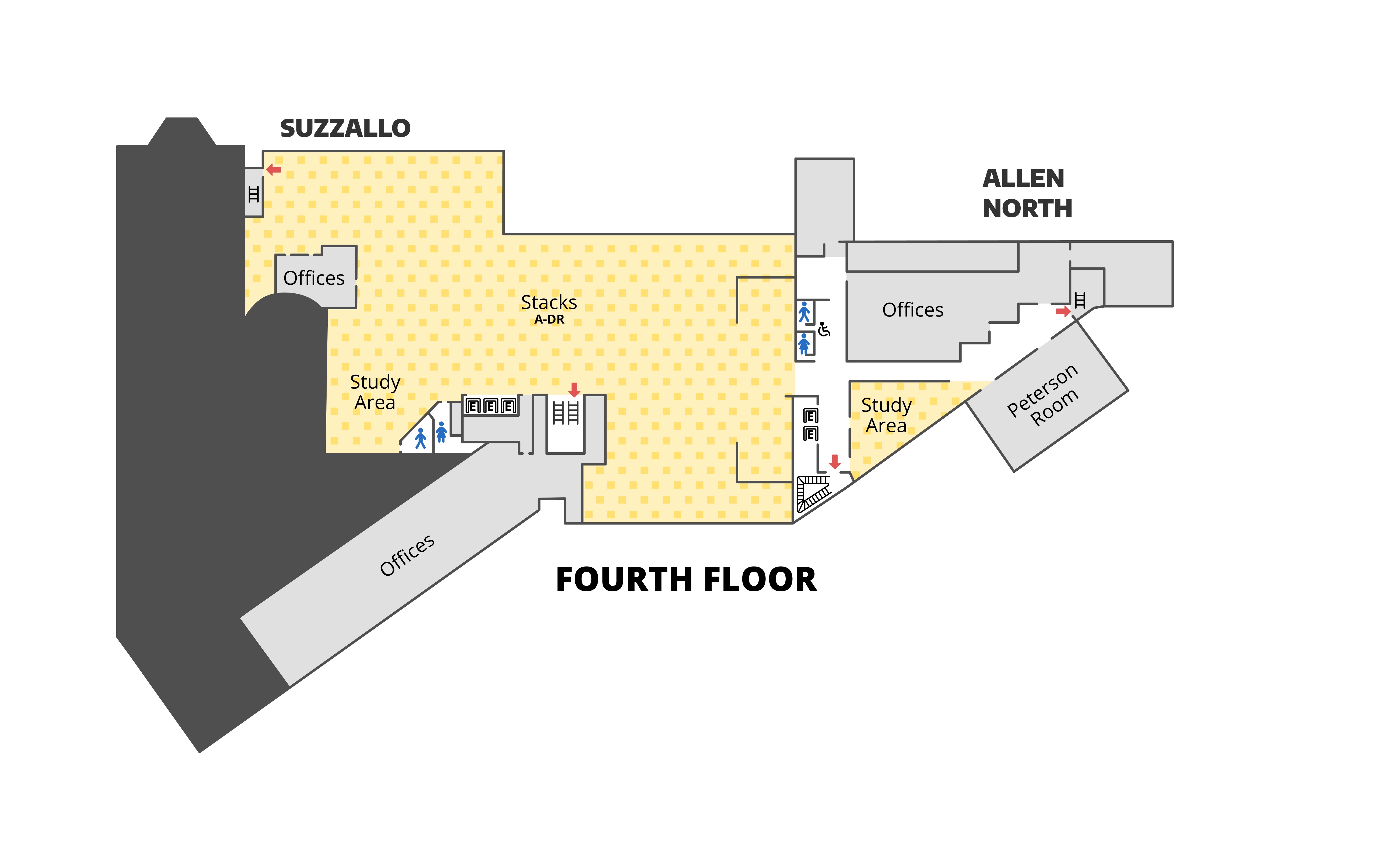 Suzzallo Allen fourth floor noise levels map